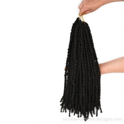 MYZYR Pre-twisted Spring Twist Bomb Passion Twists Short Ombre Crochet Synthetic Braiding Hair Extensions Nu Locs Crochet Hair